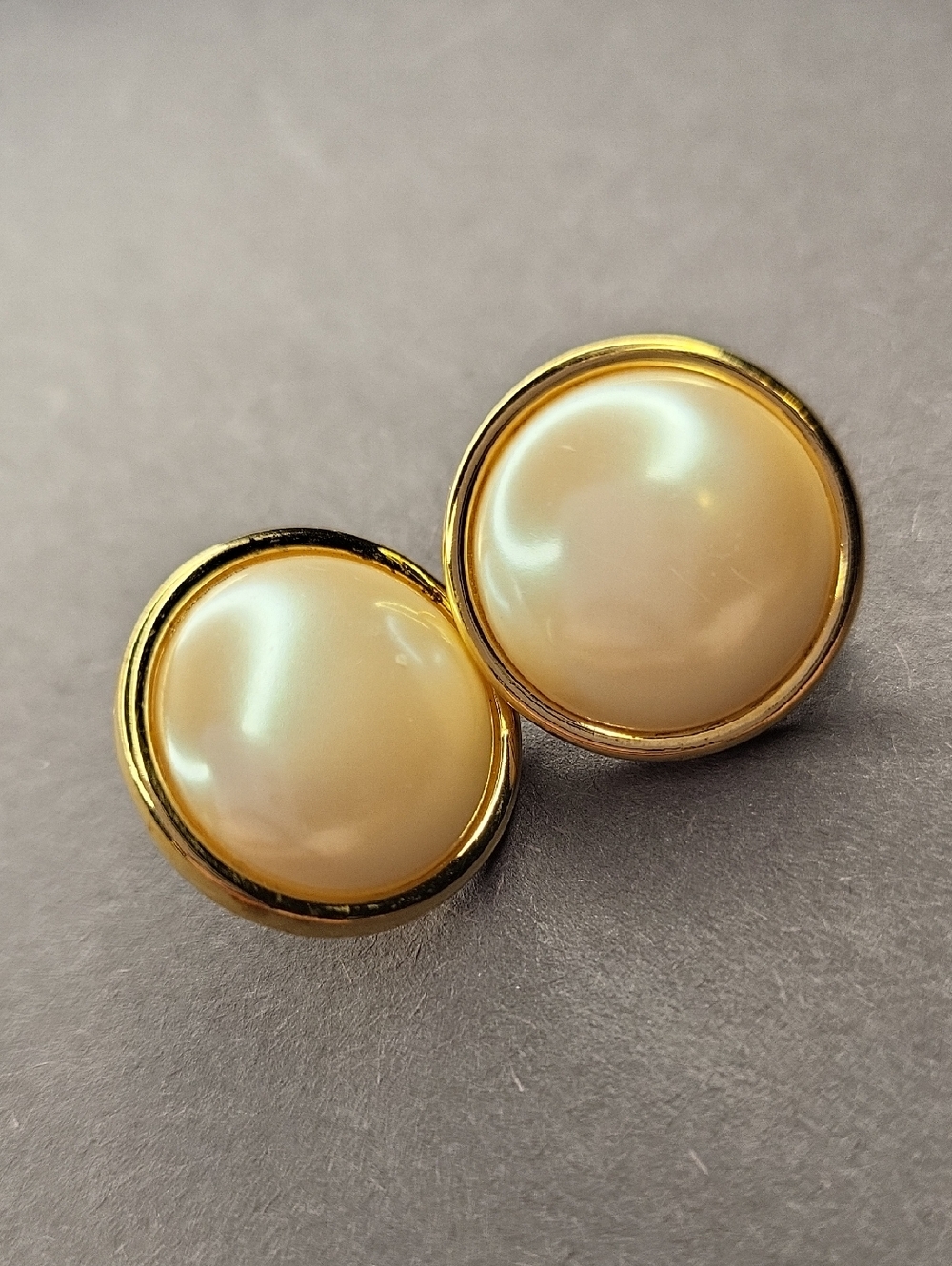 Monet Gold and Cream Pearl Earrings